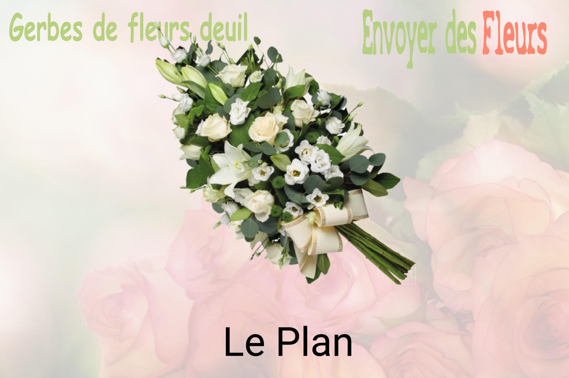 Gerbe de fleurs de deuil livrée à Le Plan